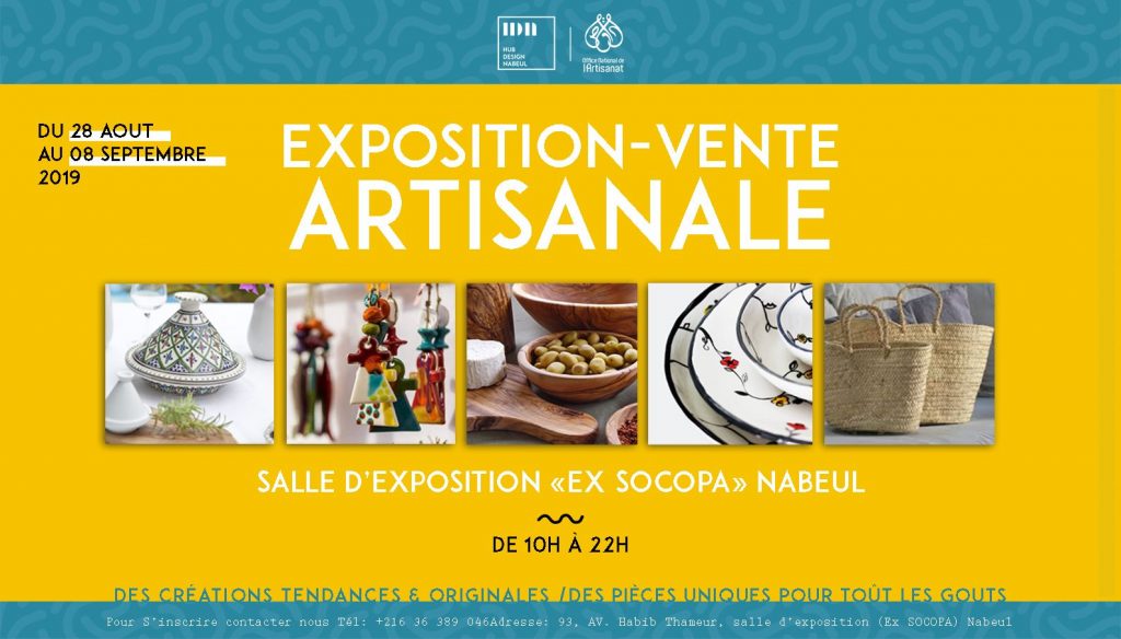 Exposition-Vente artisanale au Hub Design de Nabeul