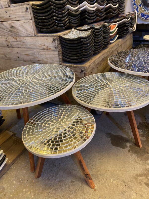 Lot de 3 tables gravées en miroir