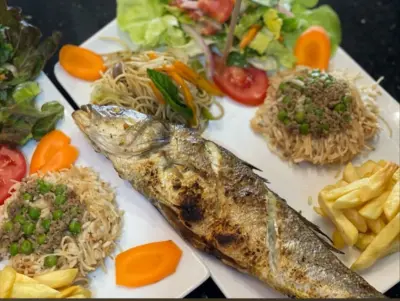 Loup grillé + brik